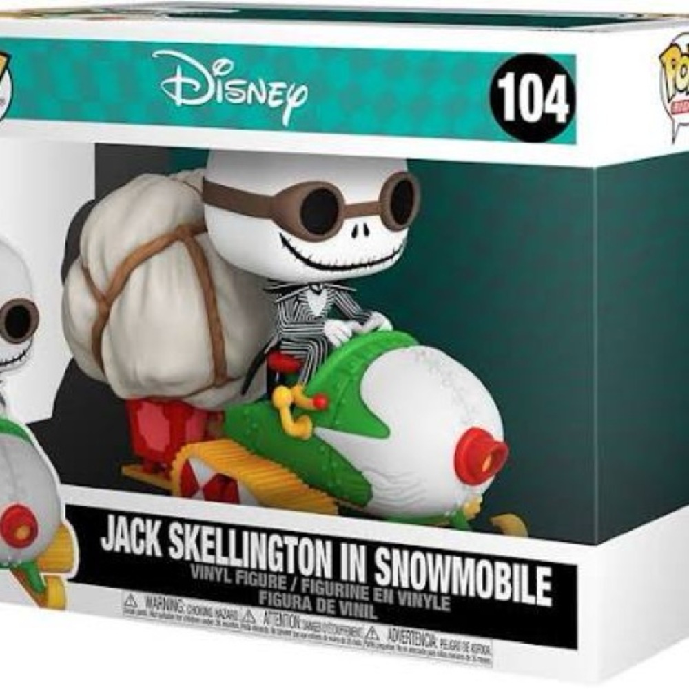 Funko pop Disney Jack Skellington in Snowmobile Figure - Green, Red, White
